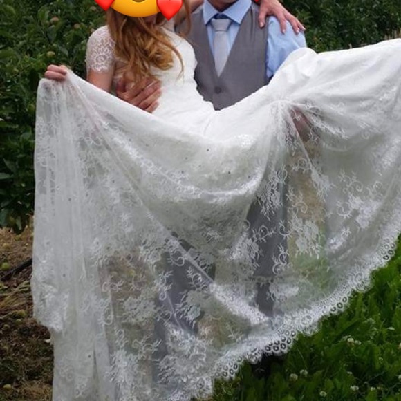 Beautiful boho wedding Soft lace dress S or size 4 - Picture 8 of 12